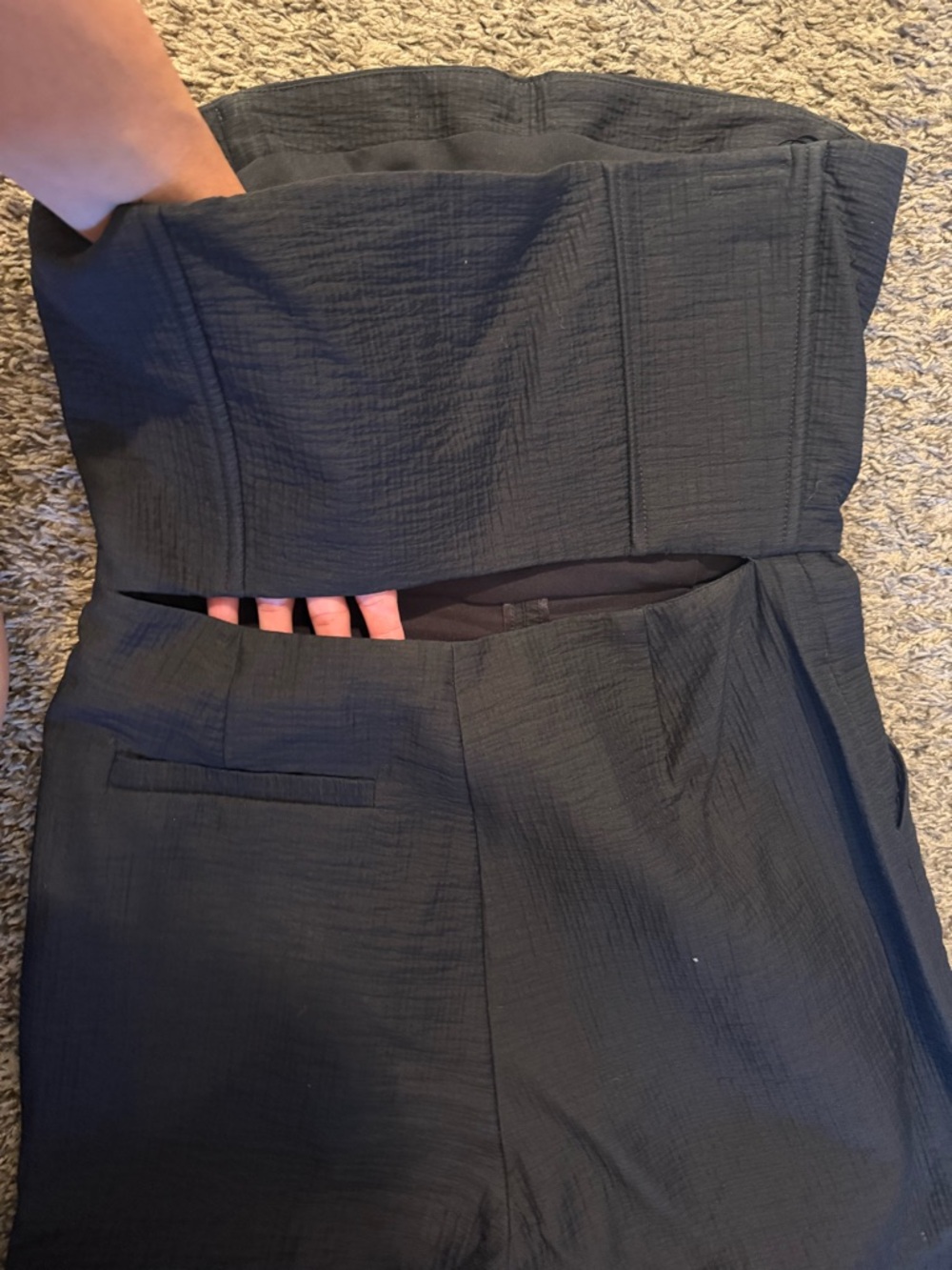 Rachel Comey Black Strapless Cropped Jumpsuit - Picture 3 of 4